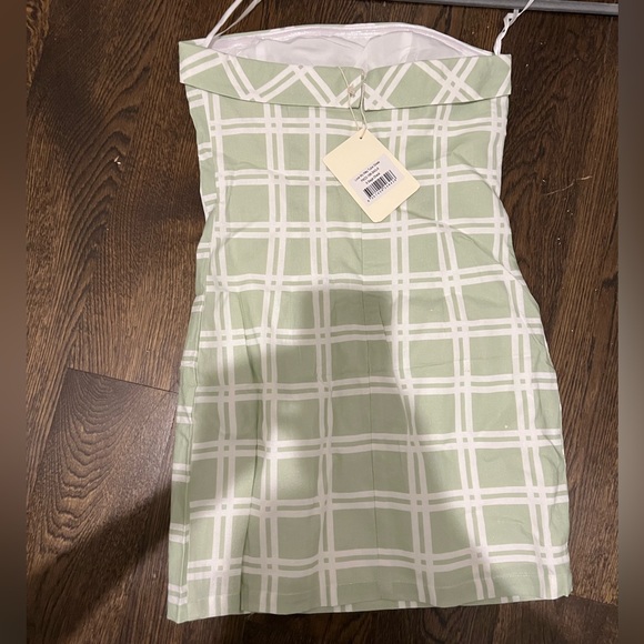 Peppermayo Exclusive - Love My Way Tube Dress - Sage Check - Picture 6 of 9